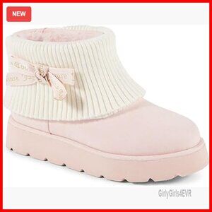 Cozy Ankle Booties with Chunky Lug Sole, Faux Fur Lining, Pull-On Fit